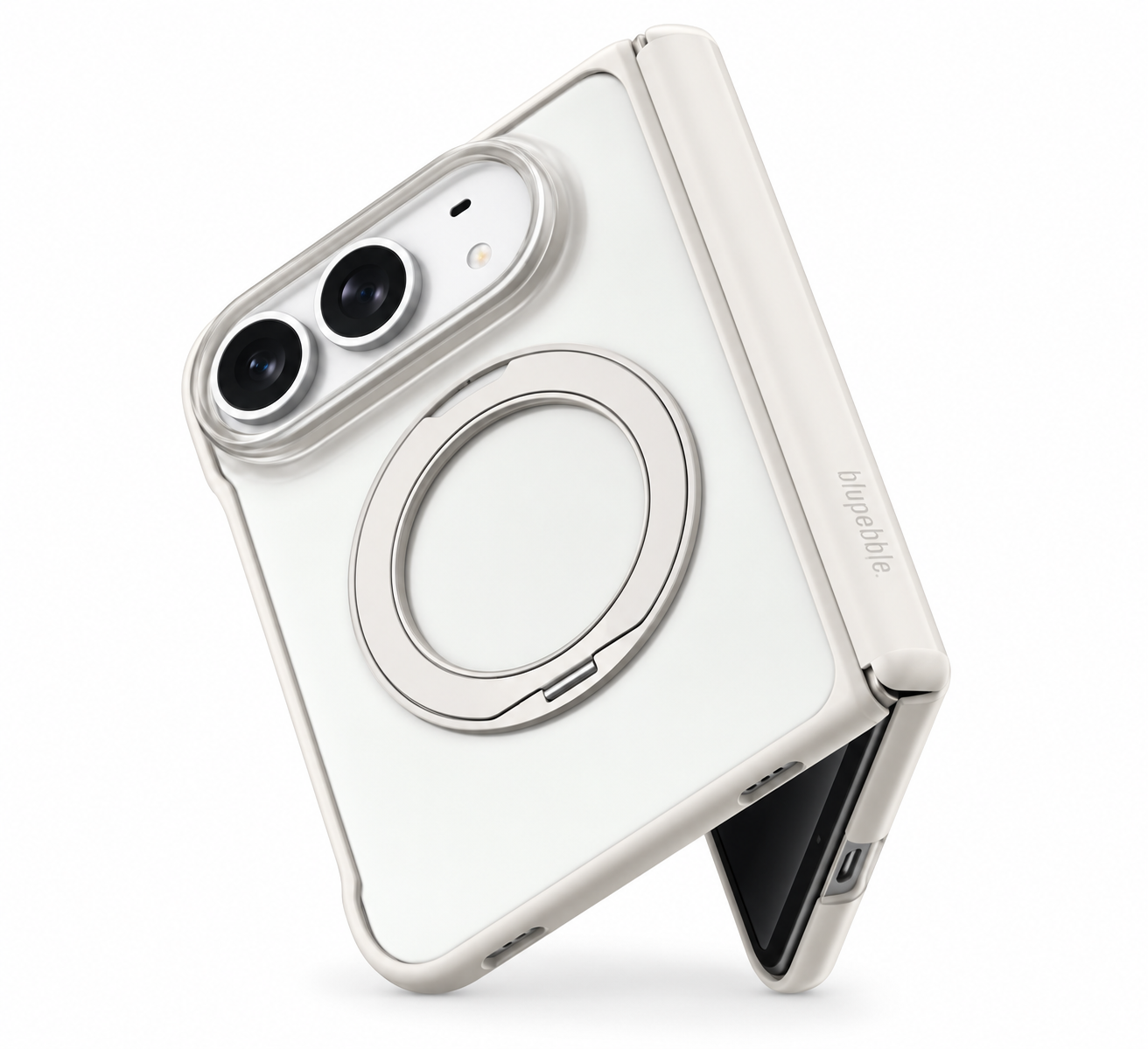 Blupebble RingFlex Case with MagSafe for iPhone Duo – White