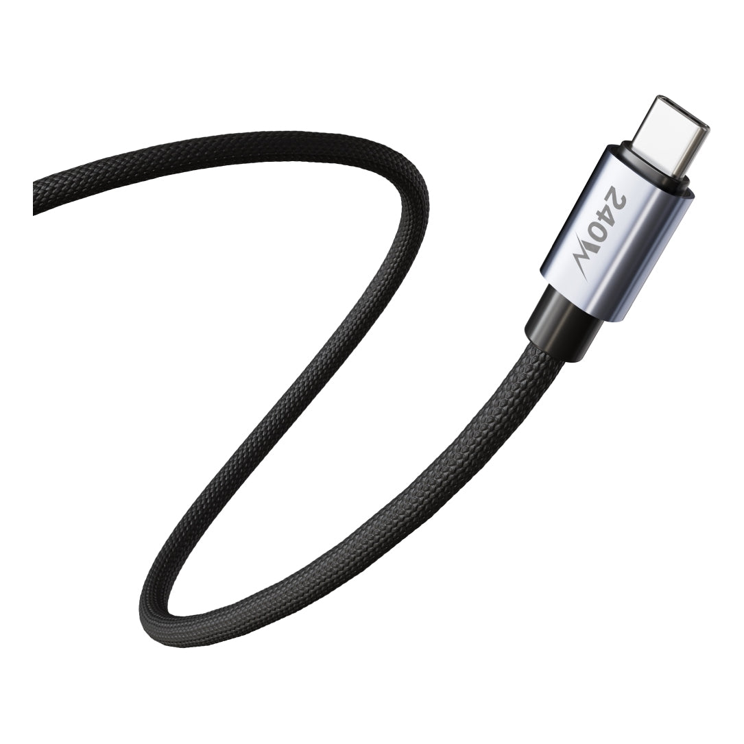 Blupebble PowerFlow 240W USB-C To USB-C Braided Cable - Black