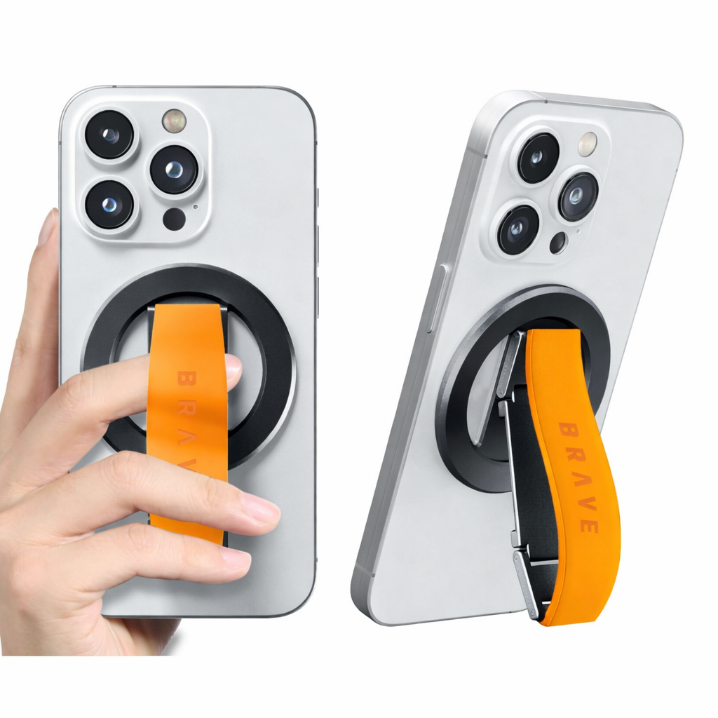 Brave 360° Rotatable Magnetic Phone Grip & Kickstand - Orange