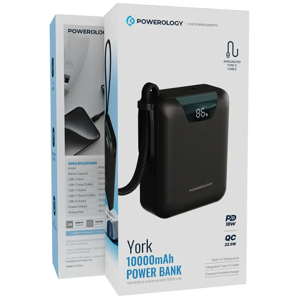 Powerology York 10000mAh Power Bank