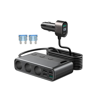 Joyroom -CL06 154W Car cigarette lighter adapter with three sockets + 6 ports (PD+QC3.0+USB*4)