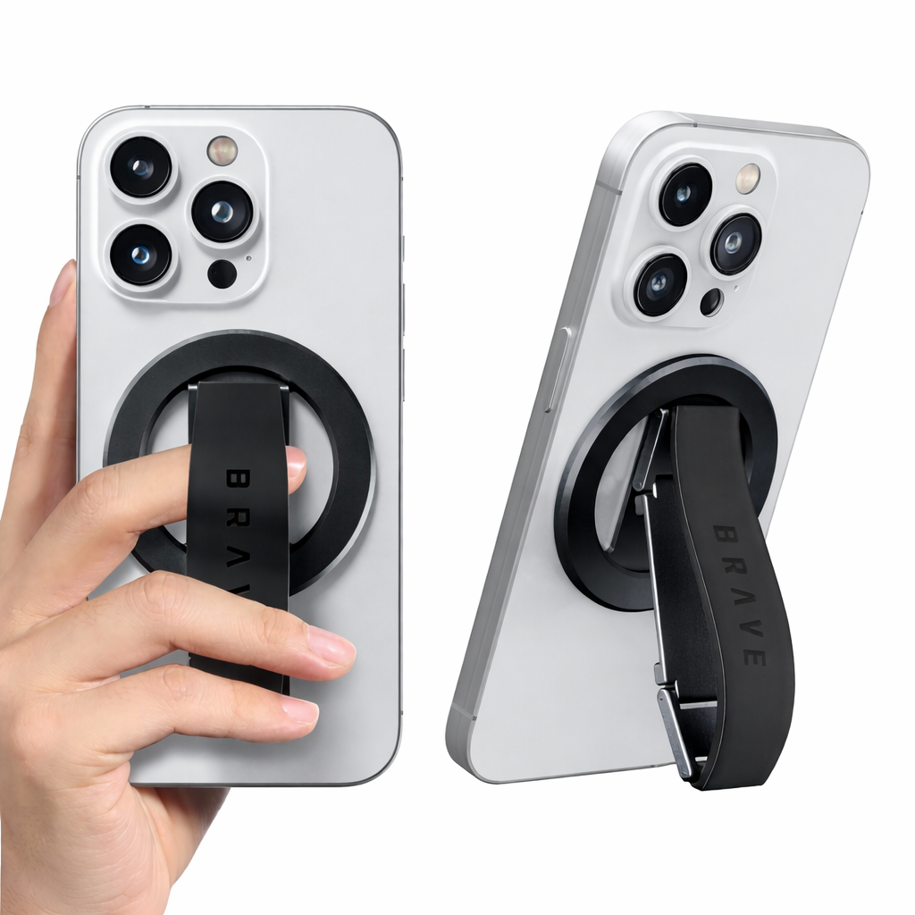 Brave 360° Rotatable Magnetic Phone Grip & Kickstand - Black