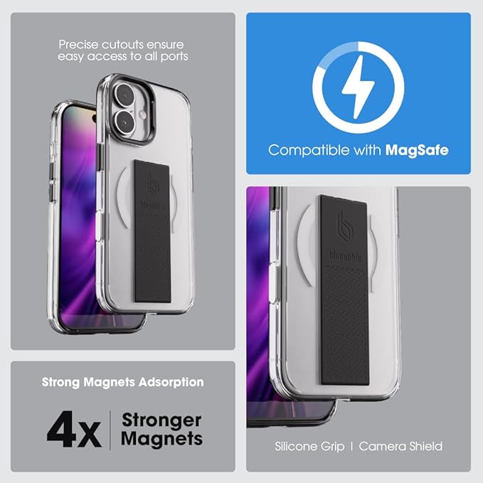 BLUPEBBLE iPhone 17 GripFlex Case MagSafe Black
