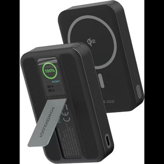 Powerology 10000mAh 30W PD + Dual Type-C + 15W Qi2 Powerbank with TFT Screen