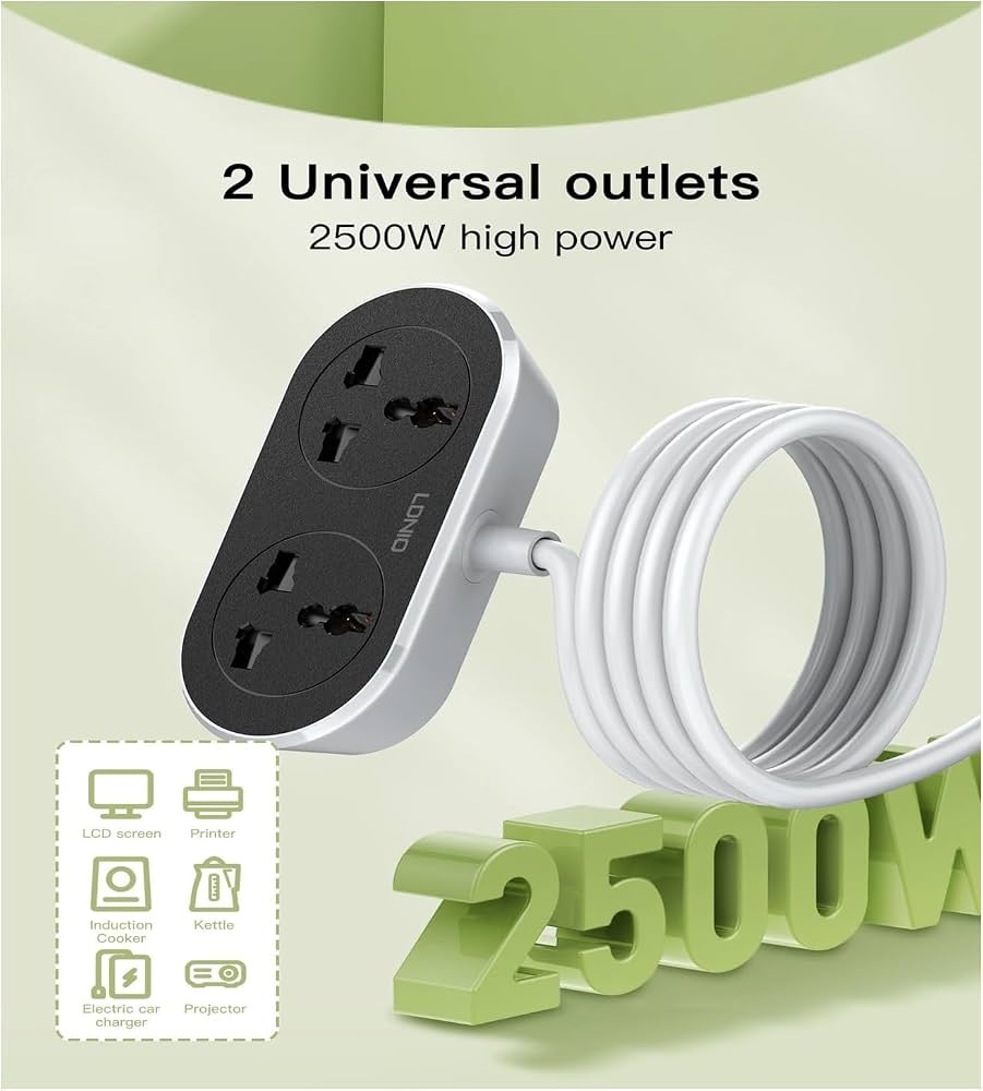 LDNIO Universal Outlet Extension Cord – 10M