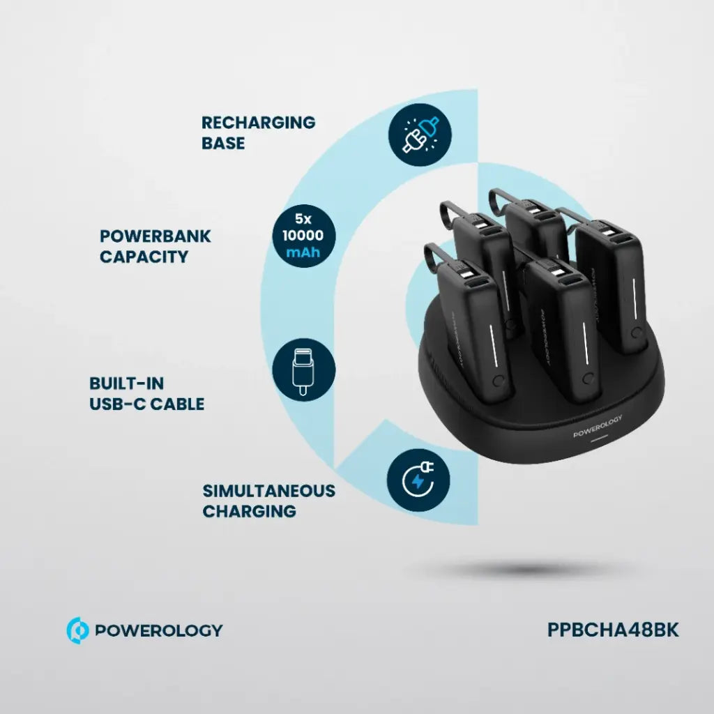 Powerology 5 in 1(10000mAh Power Bank Station)