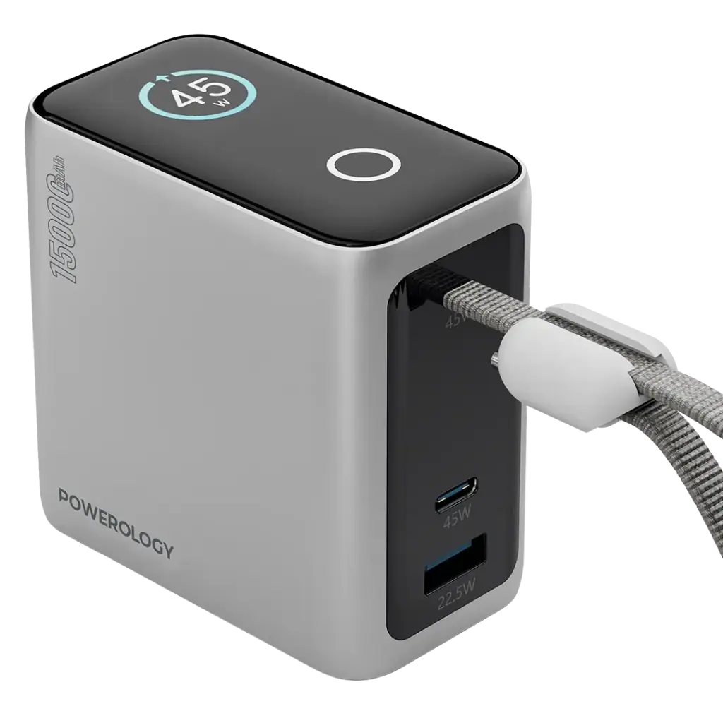 Powerology 45 W 15000 mAh Powerbank with TFT Color Display