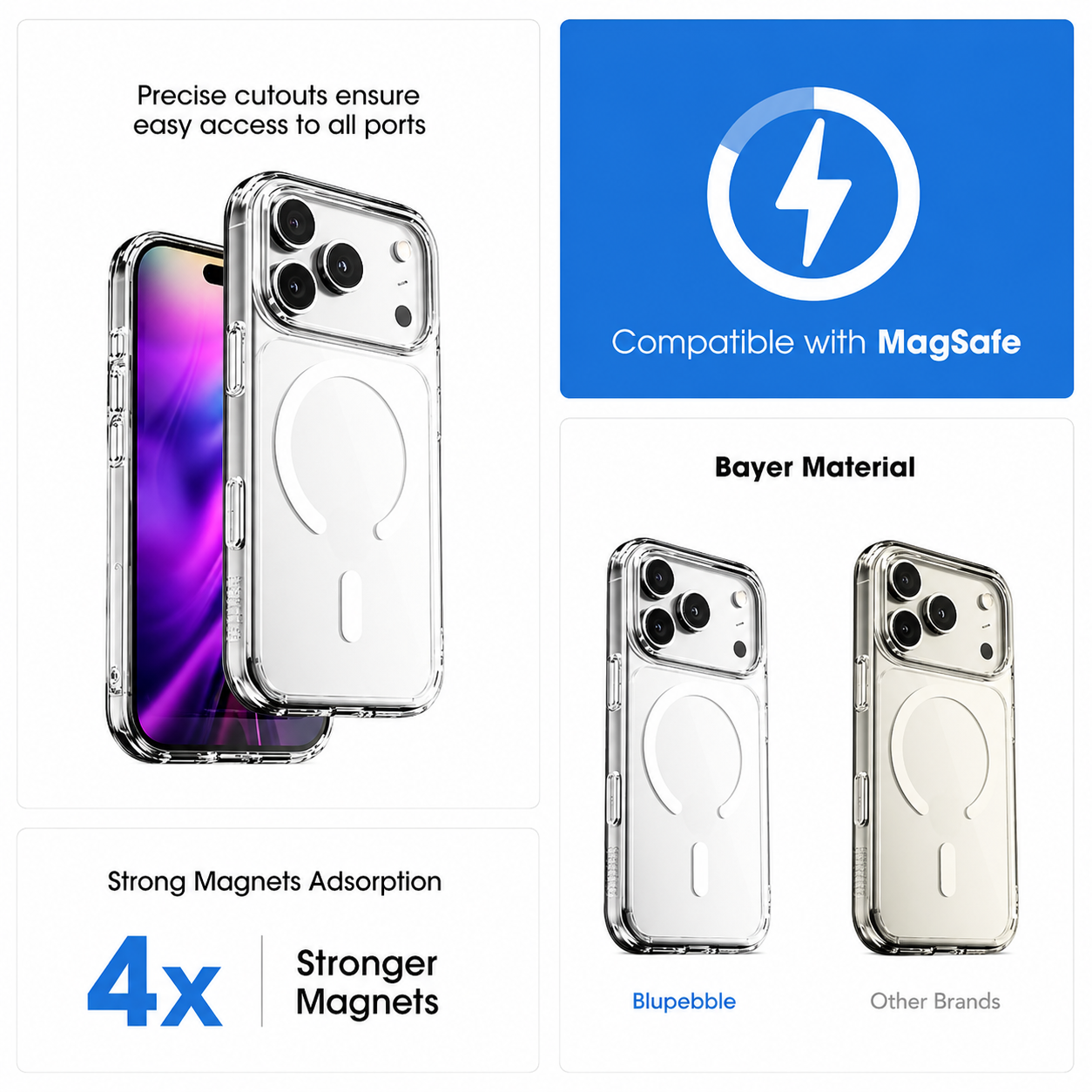 Hybrid Mag Clear Case (MagSafe Compatible – iPhone 17 Pro)