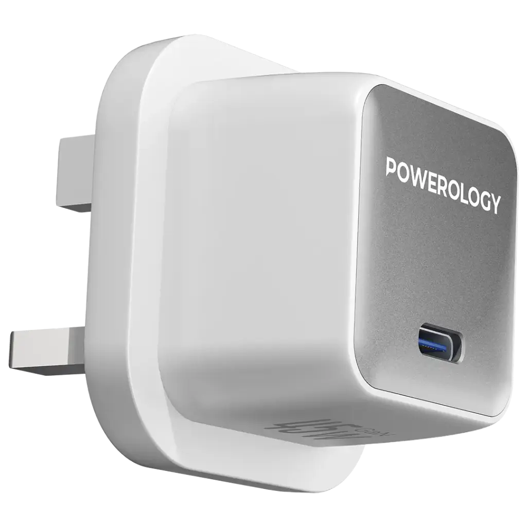 Powerology  45W Pocket-Sized GaN Adapter USB-C Port, Ultra-Compact Design