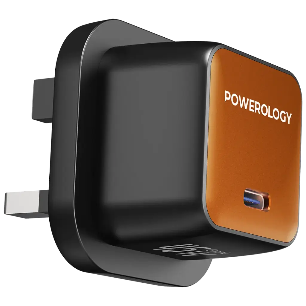 Powerology  45W Pocket-Sized GaN Adapter USB-C Port, Ultra-Compact Design