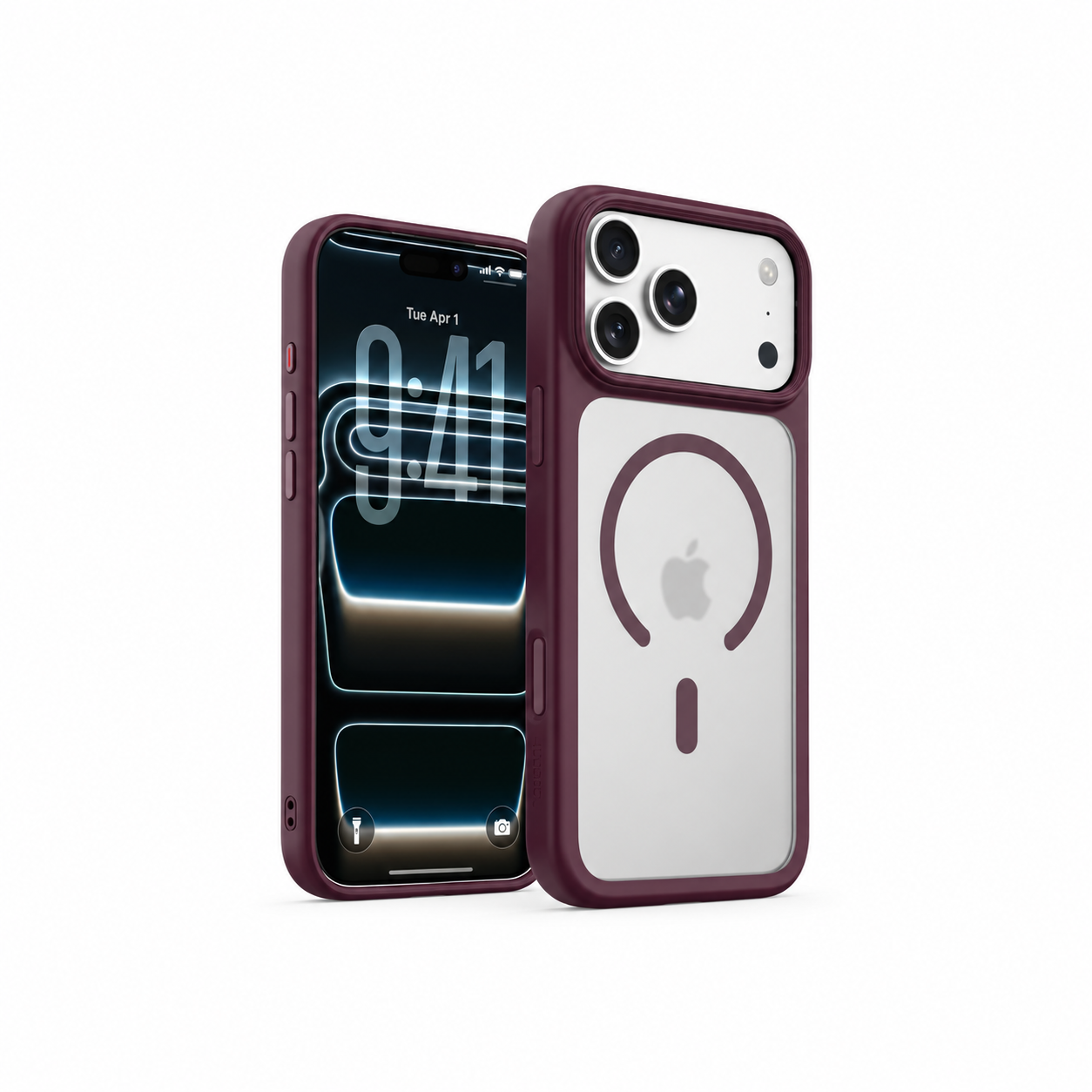 Blupebble Hybrid Matte Case with MagSafe for iPhone 18 Pro Max – Wine Red