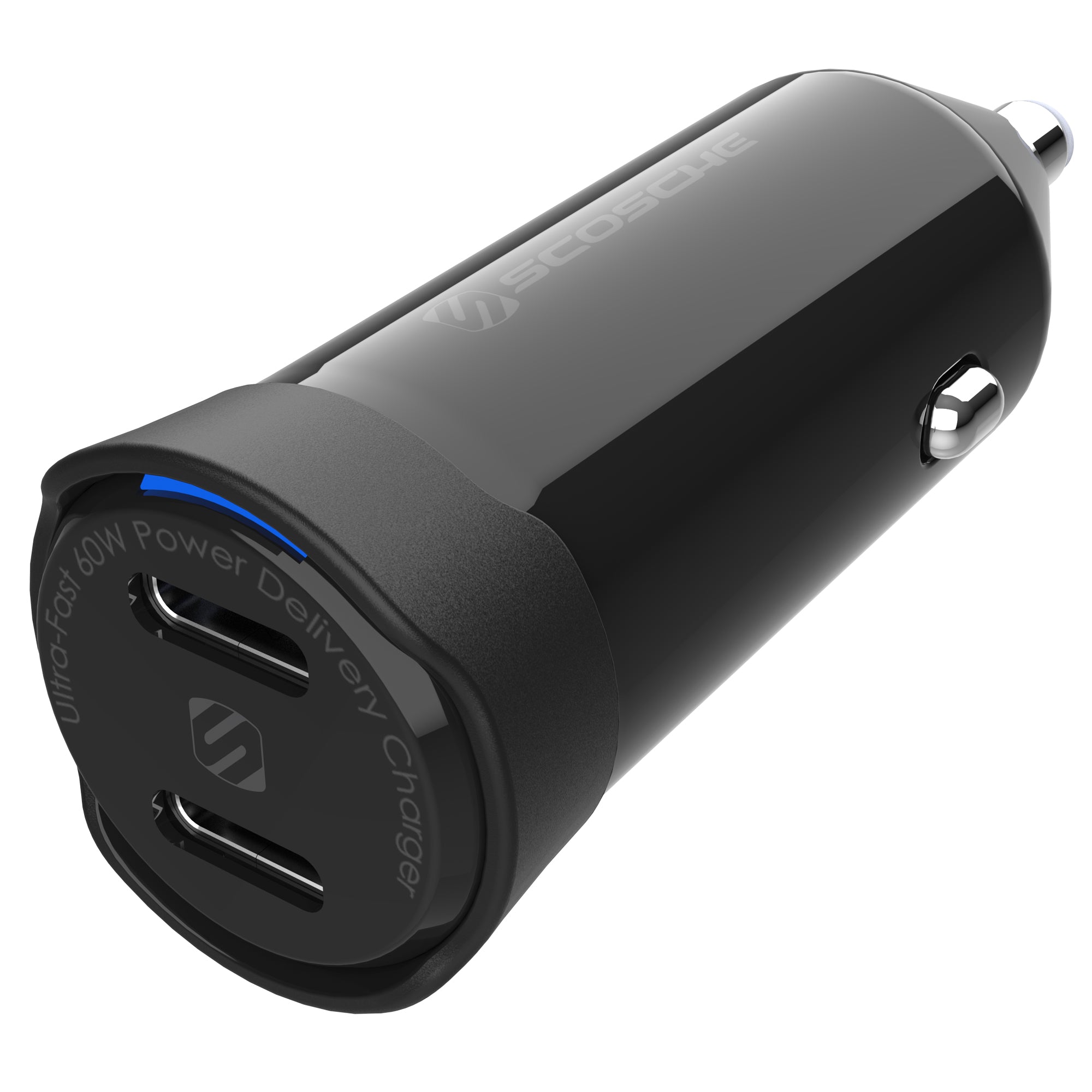 SCOSCHE POWERVOLT PD60 Dual Port USB C Power Delivery (60W) Car Charger