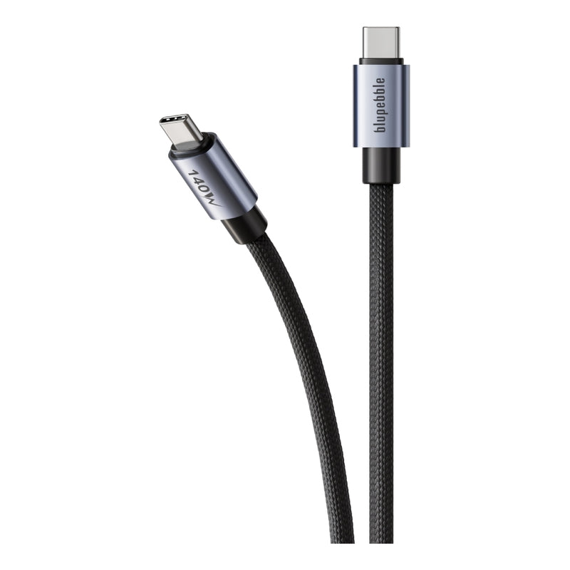 Blupebble PowerFlow 140W USB-C To USB-C Braided Cable 3m - Black