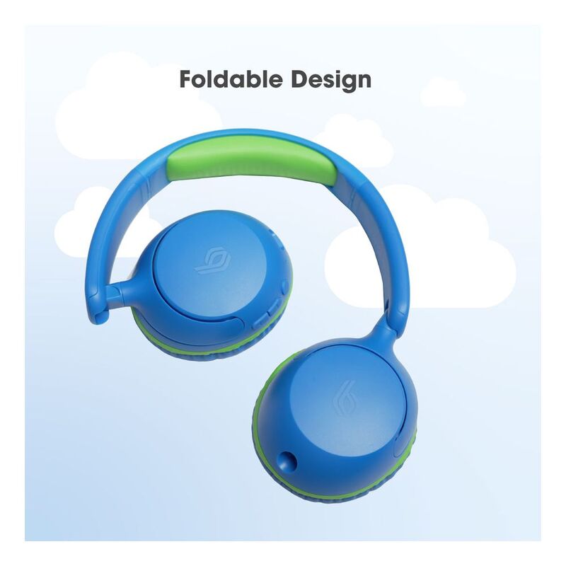 Blupebble Wireless & Wired On-Ear Headphones with Foldable Design Google Assistant - Blue