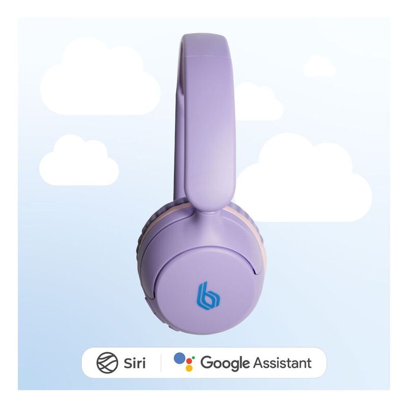 Blupebble Wireless & Wired On-Ear Headphones with Foldable Design Google Assistant - Lavender