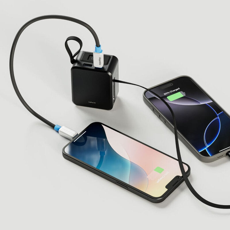 Blupebble Linkpod 35W 10000mAh Power Bank With Retractable Cable - Gray
