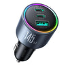 JOYROOM JR-CCN07 145W Dual PD+QC3.0 3-Port Car Charger(Dark Gray)