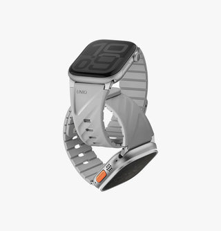 UNIQ FLUO MAGNETIC APPLE WATCH STRAP WITH 042281377
CONNECTOR BUNDLE 49–40MM - MIST GREY )MIST GREY