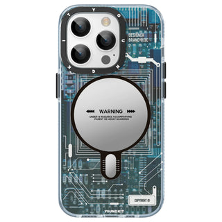 Youngkit Futuristic Circuit Magsafe iPhone Case - Blue